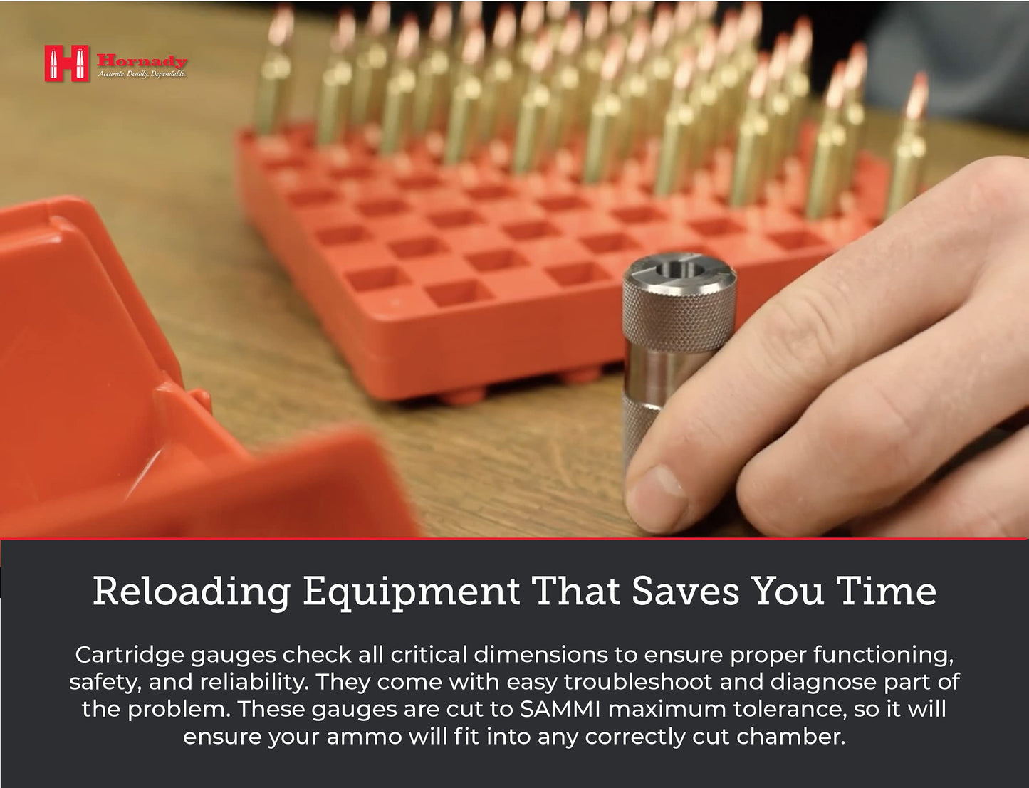 Hornady Lock-N-Load Cartridge Gauge 6.5 Creedmoor, 380710 -Reloading Supplies to Help Check Cases & Ammo Specifications-Caliber Specific, Cylindrical Precision Steel Gauges Cut to Fit SAAMI Tolerances