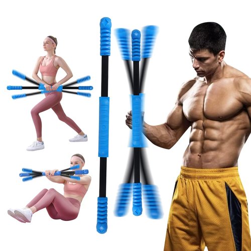 Zxfuture Fitness Bar for Workout,Elastic Exercise Bar, Vibration Weight Stick,Fat Buring Workout Bar for Yoga Pilates Sports,Core Strength Training,Arm Shoulder Stretch at Home Gym.