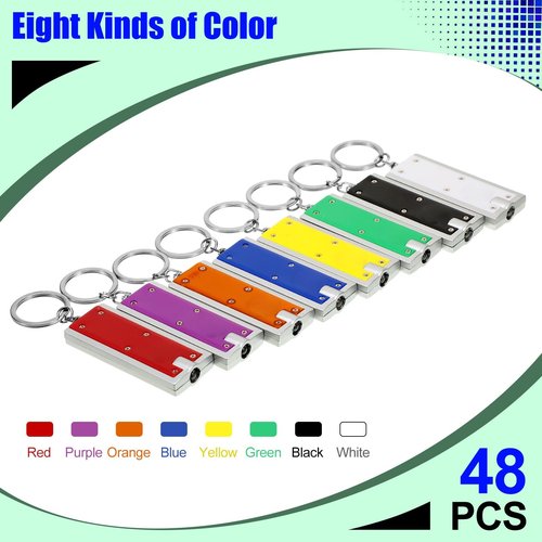 Hicarer 48 Pieces Flashlights Keychain Bulk Mini Powerful LED Keychain Lights Portable Flashlight for Emergency Camping Outdoor Equipment Party Bulk Gifts