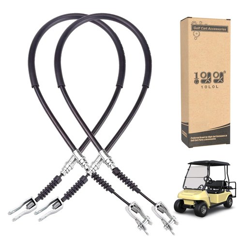 10L0L Golf Cart Brake Cables Fit Club Car DS 1981-1999 Gas & Electric for Both Driver & Passenger Sides, Made with Stainless Steel Core,Replace OEM: 1011125, 1011403, 1016761-01(42" Long)