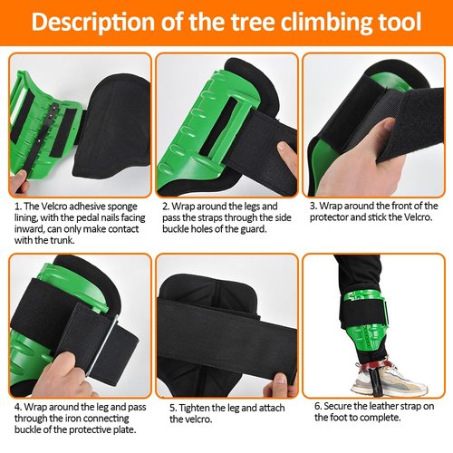 MITOJOSYEER Tree Climbing Spikes for Logging Adjustable Tree Climbing Gear Tree Climbing Kit for Climbers Logging Fruit Picking Hunting