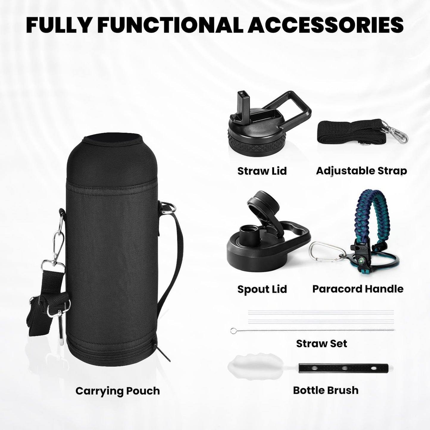 RAYMYLO Insulated Water Bottle - 40 oz Triple Wall Vacuum Stainless Steel | Keeps Drinks Cold for 36Hrs & Hot for 18Hrs