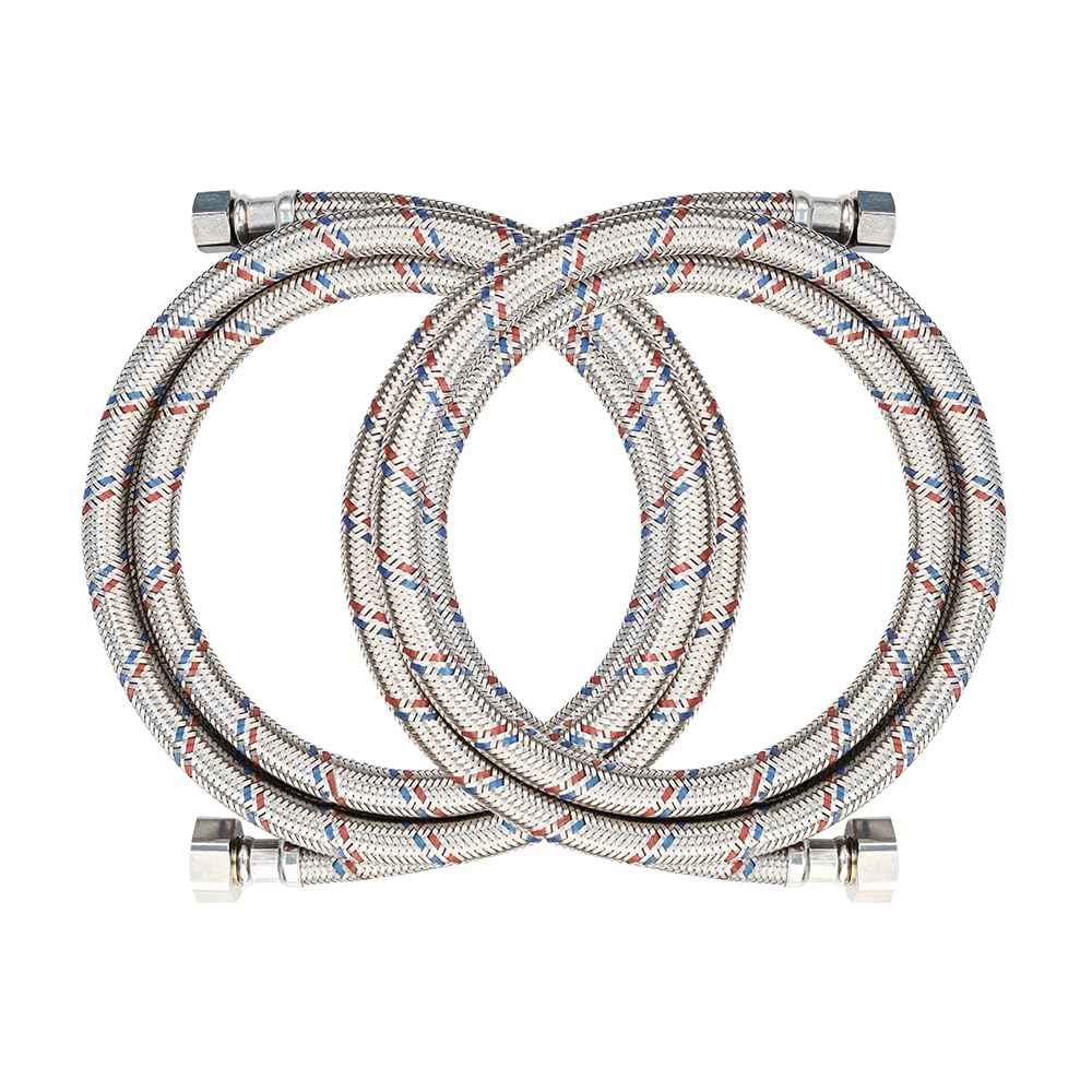 PLUMBINGMSTER 72" Faucet Hose Connector, 3/8" Comp x 1/2" FIP Braided Stainless Steel Faucet Water Supply Lines for Bathroom Kitchen Sink Faucet 2Pcs