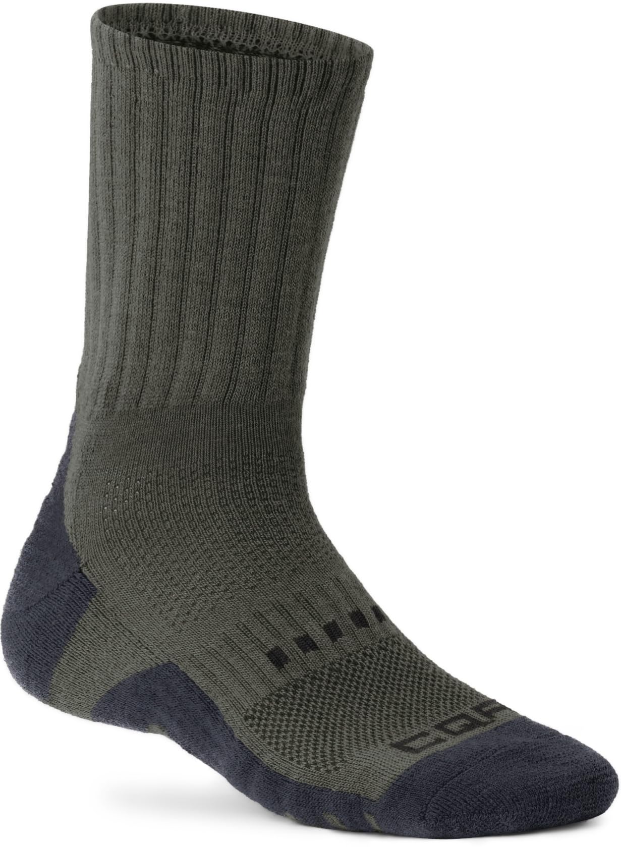 CQR 3 Pack Men and Women Wool Hiking Mid Calf Crew Socks, Moisture Wicking Breathable Outdoor Tactical Cushion boot Socks, Tac 8.5in Soil Green, Medium