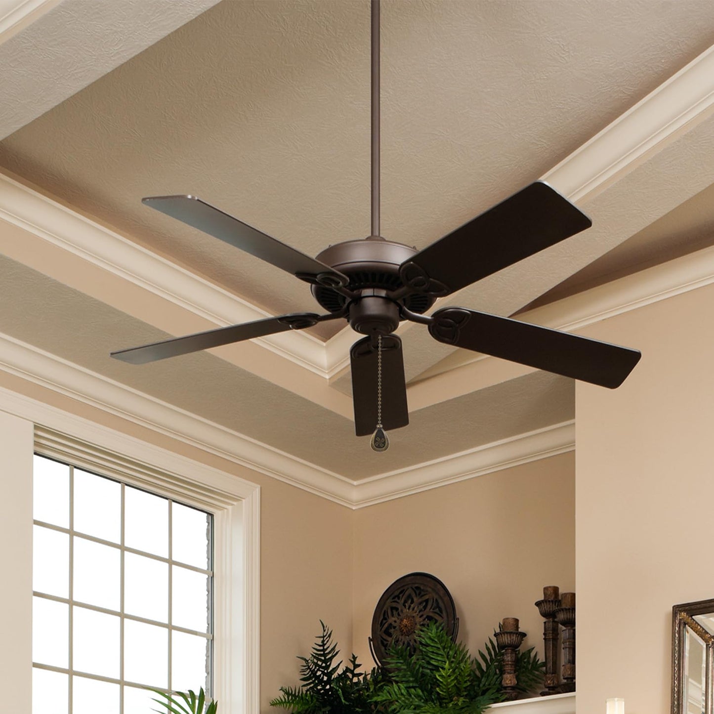 BoAn 6 Pack Bronzed Ceiling Fan Pull Chain Extension,12 Inches Decorative Fan Pull Chain Pendant Extension， with Ball Fan Chain Connector for Ceiling Fans and Lights（3 Light and 3 Fan）