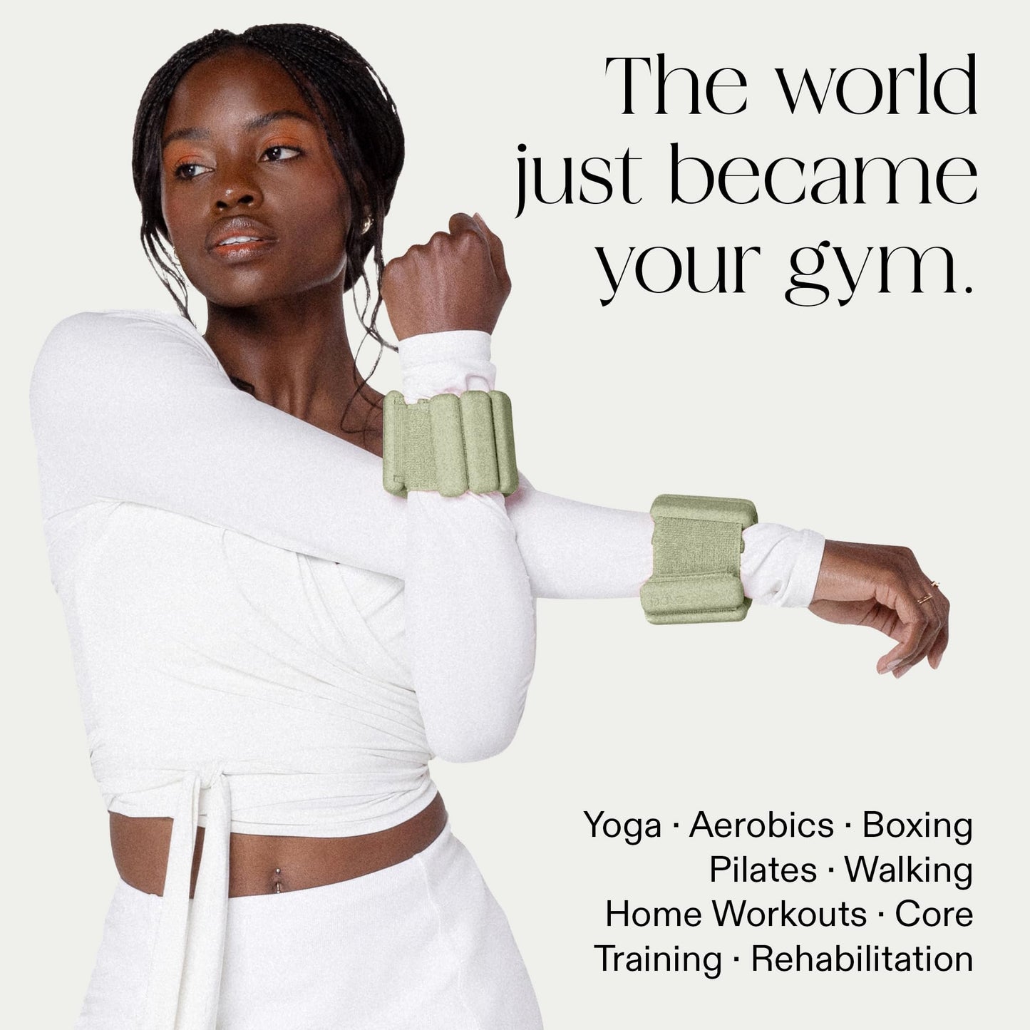 Bala Bangles Wrist & Ankle Weights for Women & Men - 1 lb Adjustable Weighted Bands - Soft Silicone Arm & Leg Weights for Pilates, Yoga, Walking, Barre, Home Workout & Strength Training Exercise