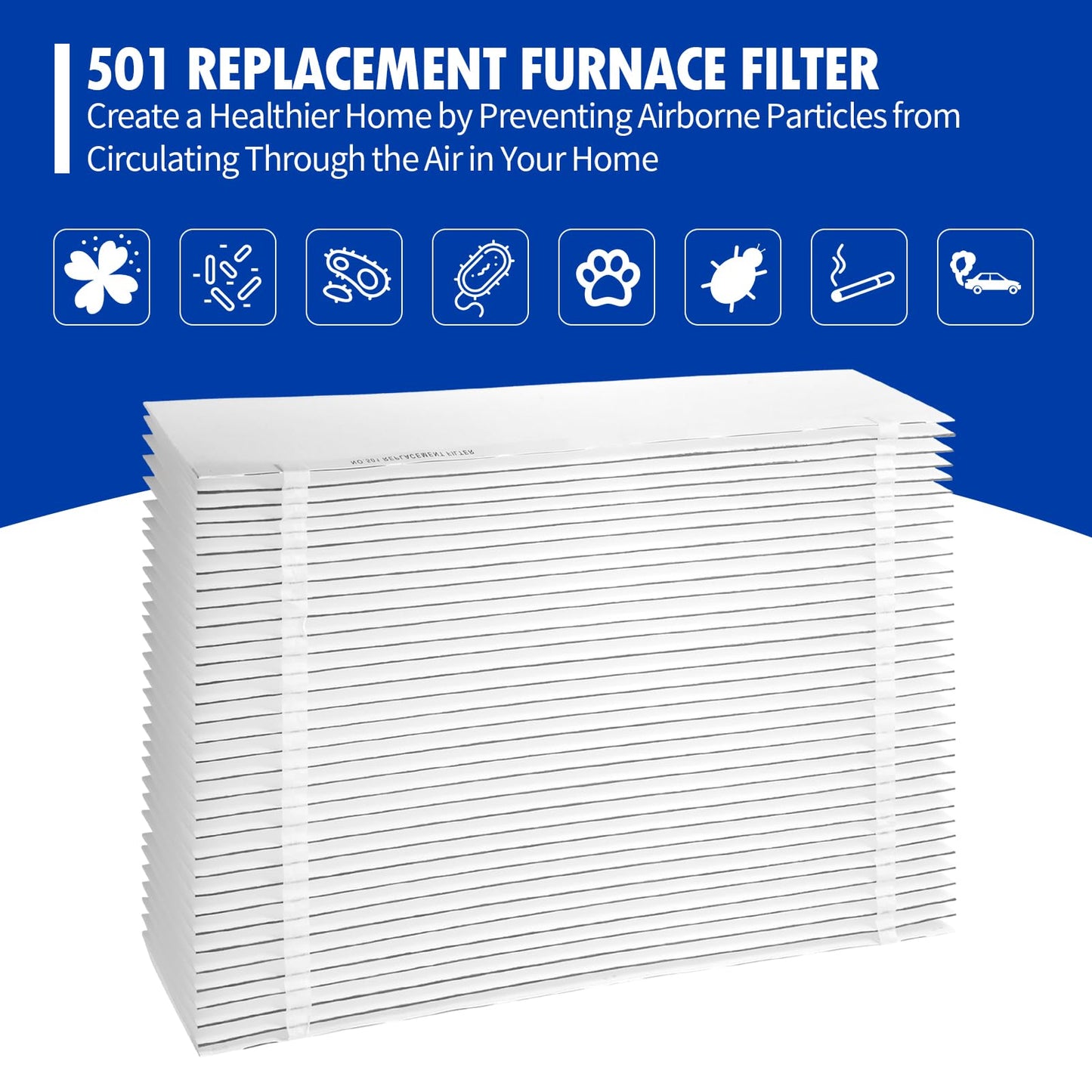 Senowi 3 Pack 501 Replacement Filter Compatible with Aprilaire 5000 Whole-House Air Purifier, MERV-15 Equivalent Furnace Filter, 16x25x6 Air Filter