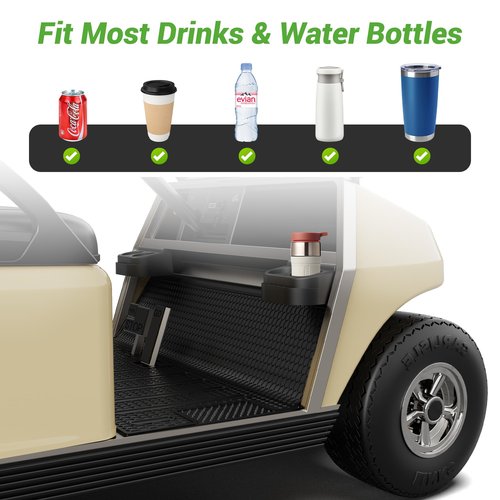 10L0L Golf Cart Dual Cup Holder for Club Car DS 1993-Up Gas & Electric, Golf Cart Storage Accessories, OEM# 1016811 101708301 (2 Pack)