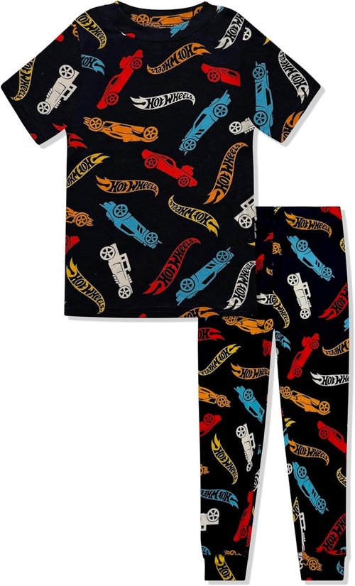 Komar Kids Hot Wheels Pajama Set - Soft 2-Piece Toddler Boys' PJs | Short Sleeve Shirt & Shorts