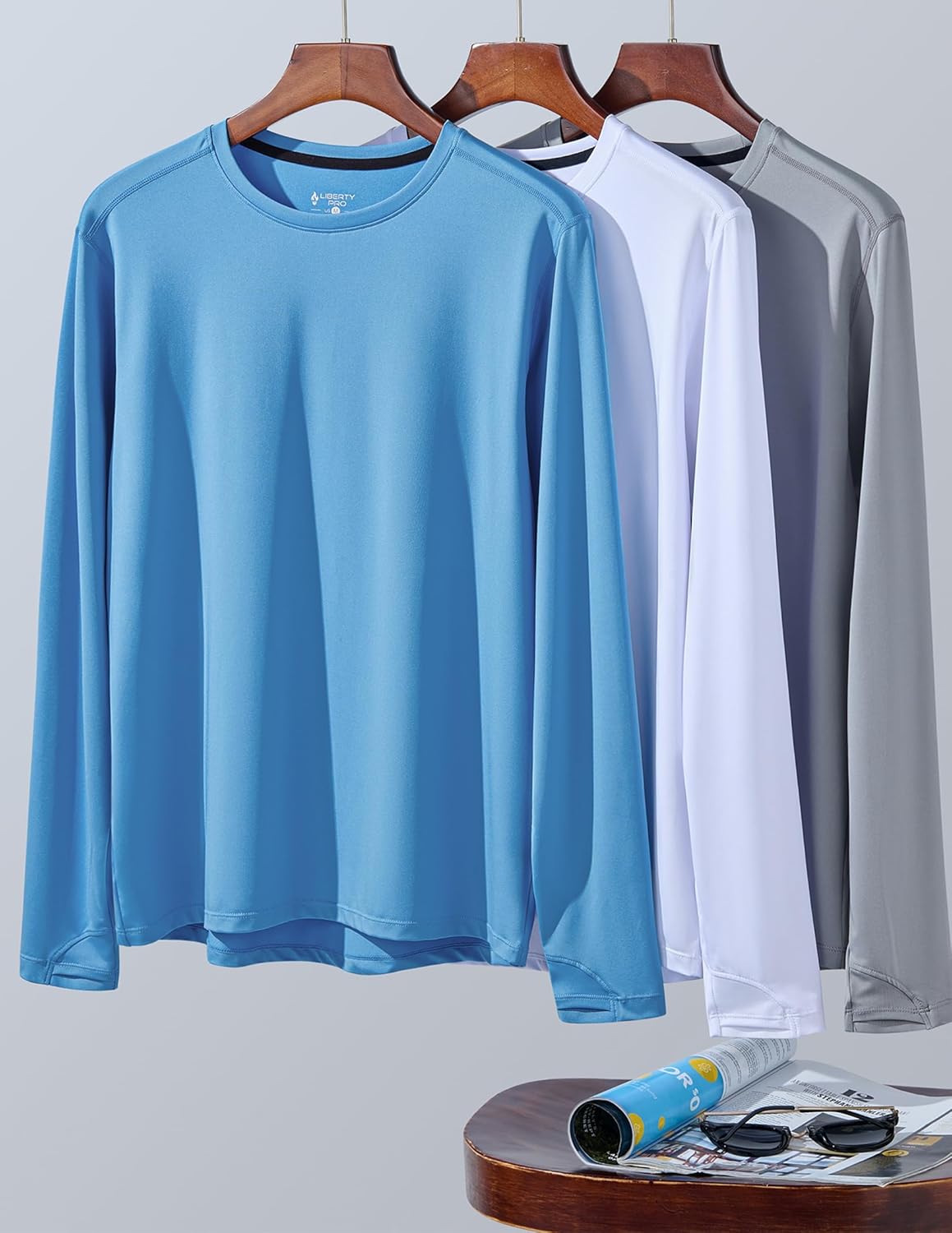 Skiennix Men's Dry Fit Long Sleeve T-Shirts - Lightweight Athletic Performance Tops | 3 Pack for Hiking