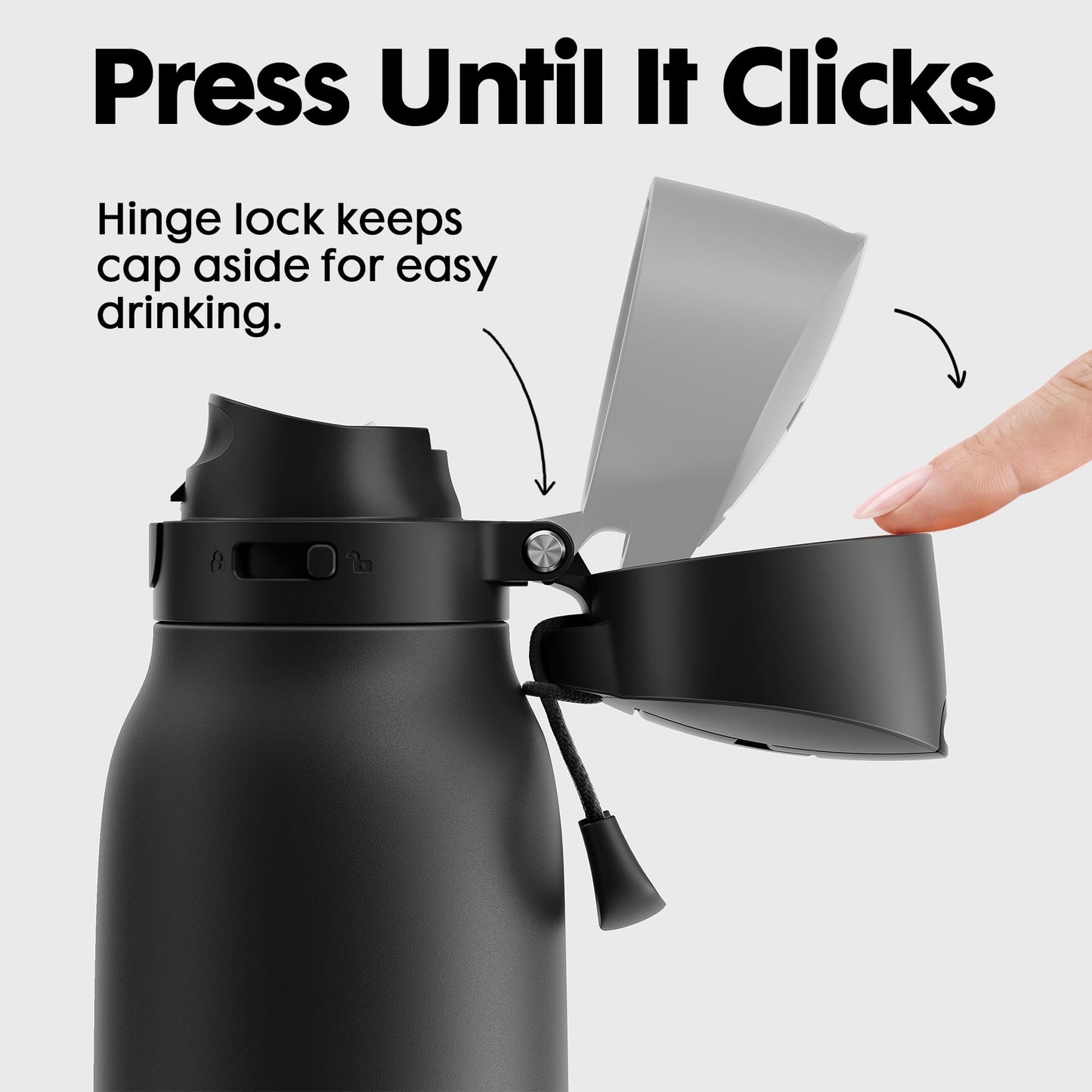 Meoky 24 oz Slim Insulated Water Bottle: 2-in-1 Locking Lid, Night