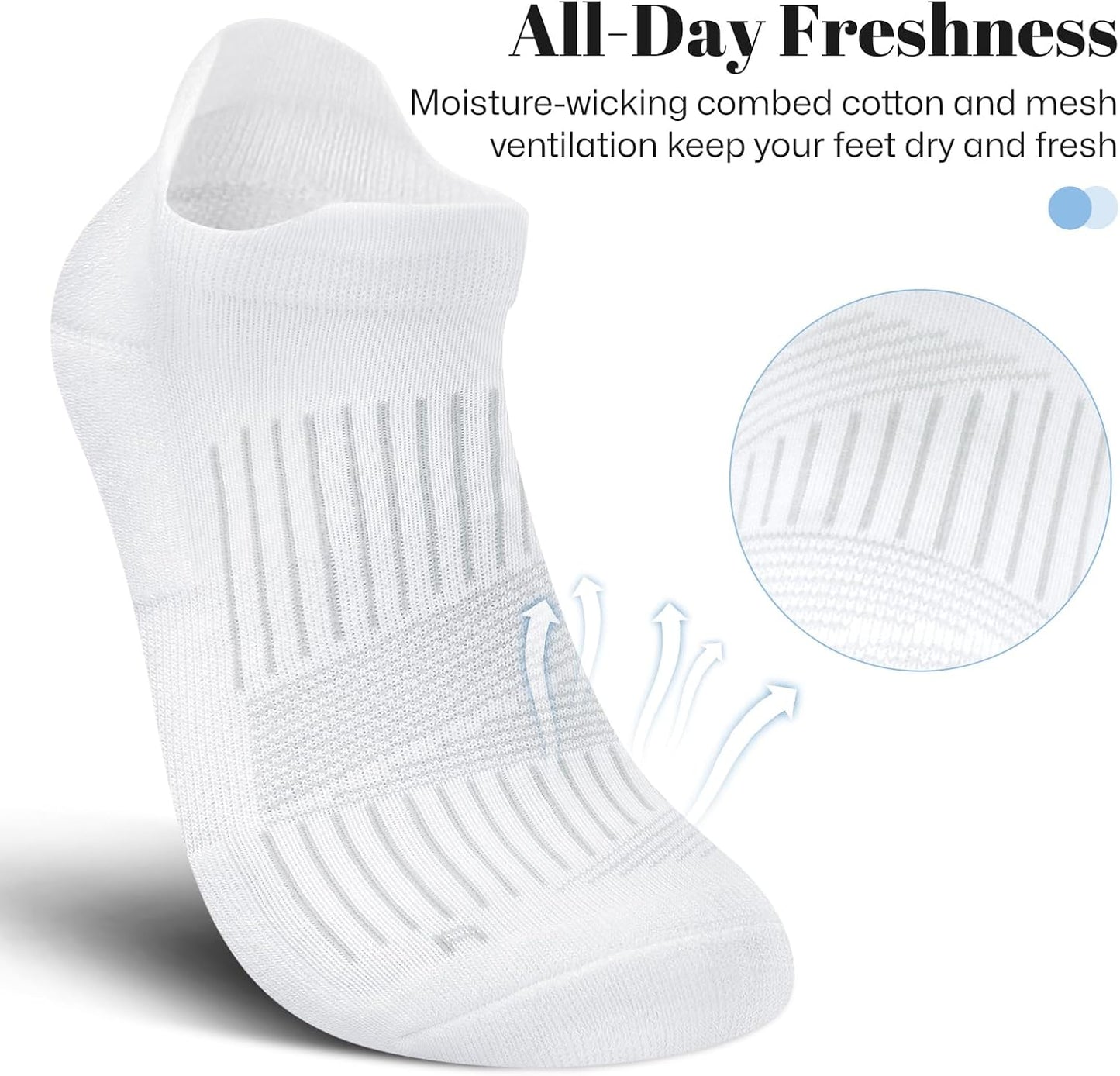 PAPLUS Ankle Running Socks - Cushioned Anti-Blister Low Cut Sports Socks | 5 Pairs for Men & Women