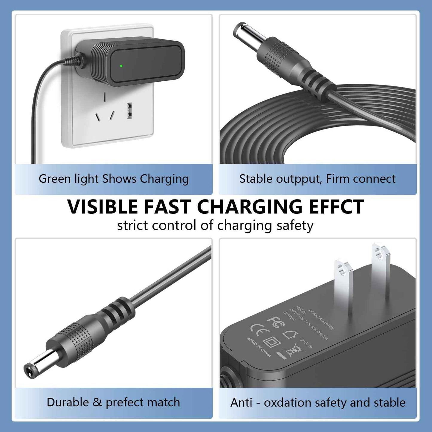 26V Charger for Cordless Vacuum Cleaner Replacement for Tikom V500, Suirviz U8 Cordless Stick Vacuum Cleaner Charger Adapter
