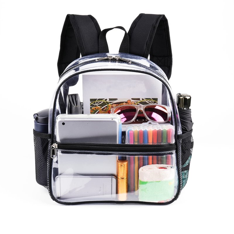 Small Clear Backpack 12x12x6 Stadium Approved Clear Backpacks for Sports Event Concert (2 pieces)