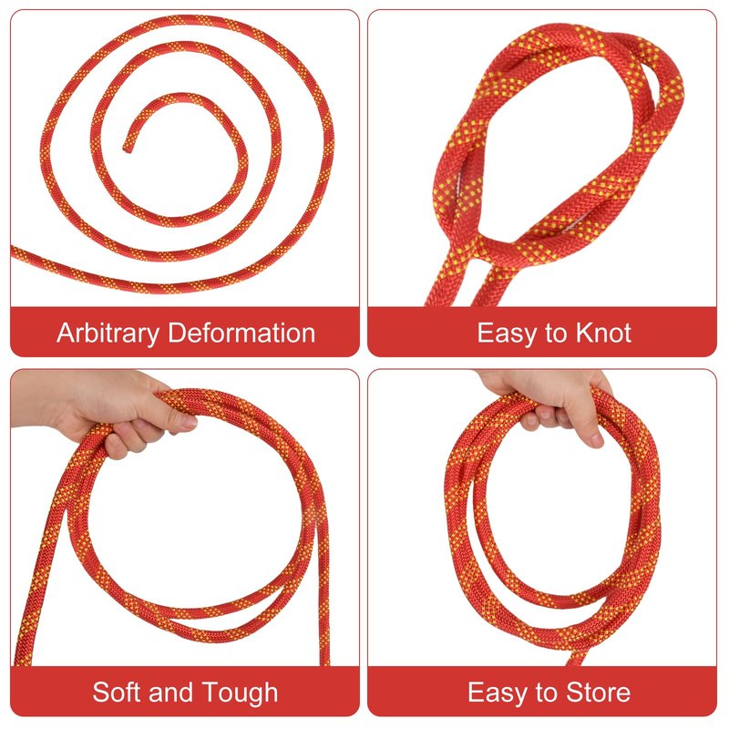 Shanshanshop 1/2 Inch 150Ft Tree Rope， Arborist Rope，Climbing Rope for Adults，Tree Climbing Rope，Tree Rope，Static Rope（red）