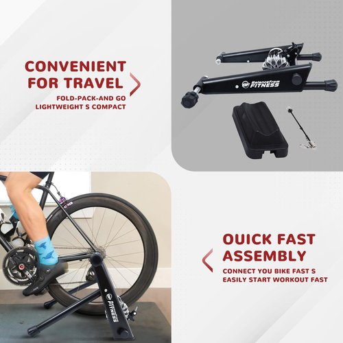 Fitvids Bike Trainer Stand Steel Bicycle Exercise Fluid Magnetic Stand with Front Wheel Riser Block, Black