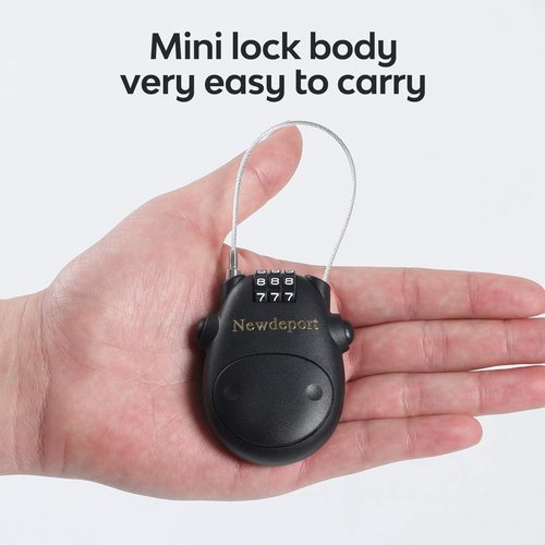 2′5″Retractable Cable Lock - High-Security 3-Digit Combination Lock for Bike, Ski, Surfboard & Stroller - Compact Portable Travel Lock for Helmet, Luggage & Scooter - Keyless & Resettable