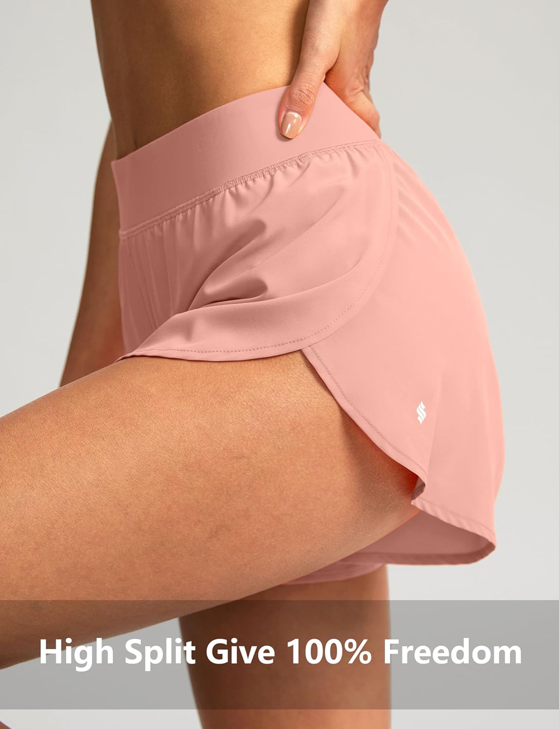Soothfeel High Waisted Athletic Running Shorts - Quick Dry Dolphin Style for Gym Workouts