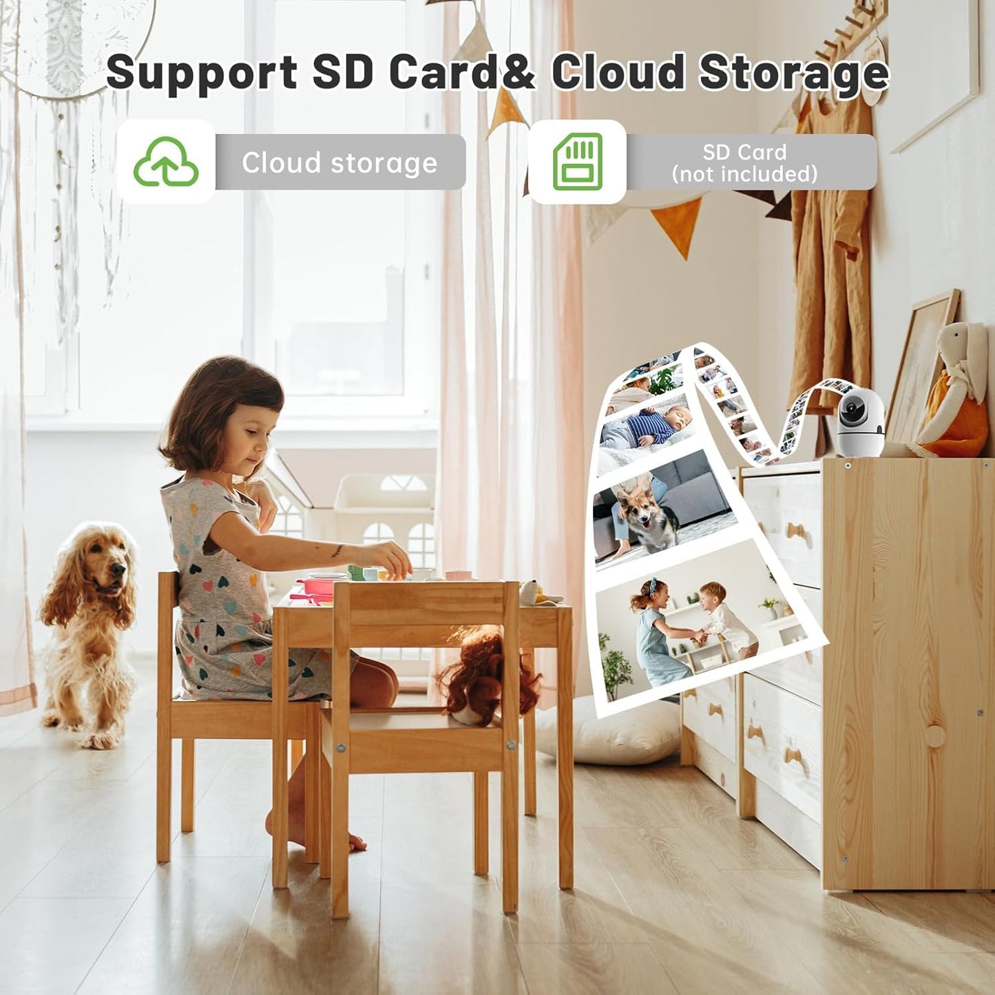 GBIUT Pan/Tilt Indoor Security Camera, 5G&2.4G WiFi Indoor Cameras Wireless for Home Security, Baby/Pet/Dog/Cat Camera with Phone App, Motion Sensor & Night Vision, 2-Way Audio, TF/Cloud Storage