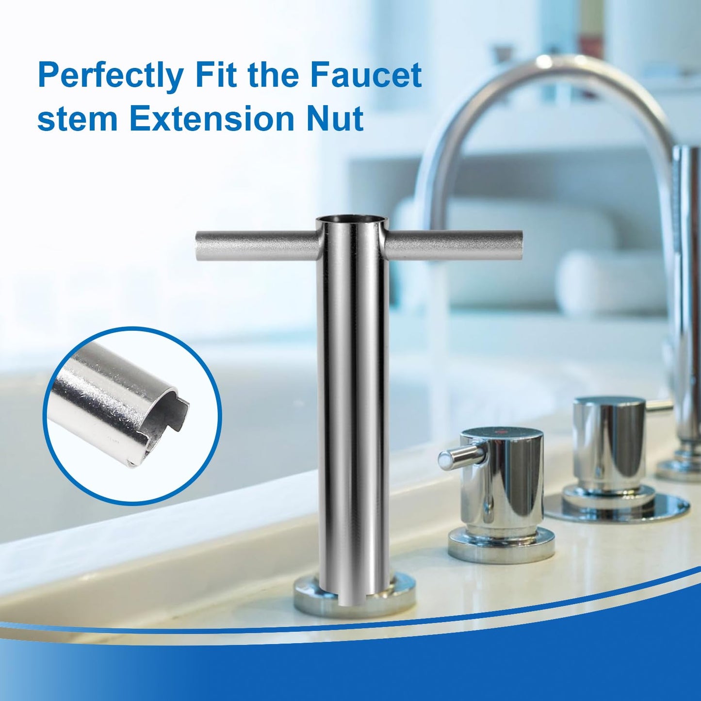 Moen 1224 Cartridge Removal Tool with Handle for 14272/1234/1248, Cartridge Retainer Puller Faucet Remover for Moen Bathtub and Faucet Repair