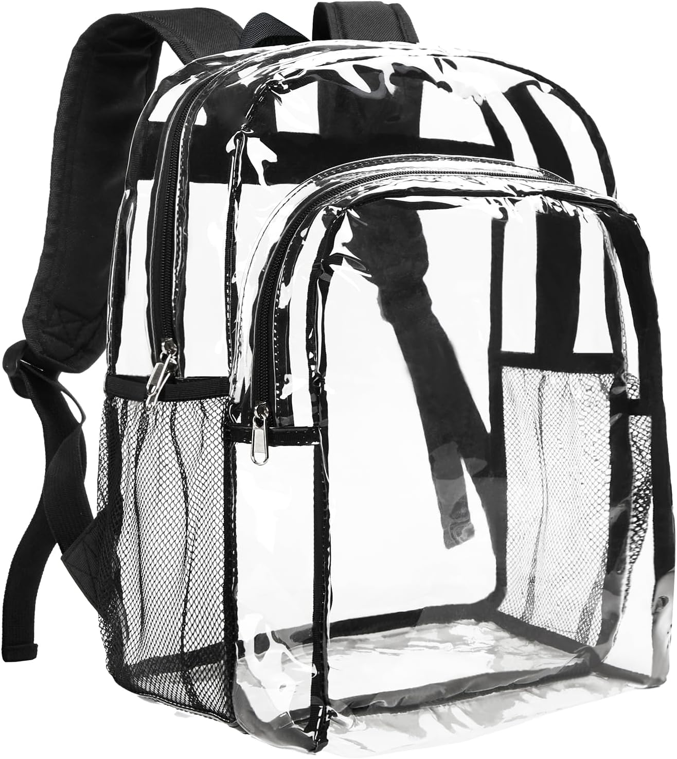 Vorspack Clear Backpack - Heavy Duty Transparent Bookbag for School, Work & Concert | Large Black Design
