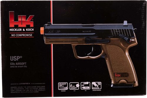 Heckler & Koch USP CO2 Airsoft Gun - 6mm BB Pistol with Standard Action | Dark Earth Brown
