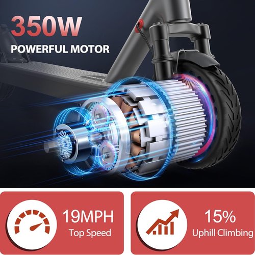 MAXSHOT Electric Scooter - Powerful 350W/500W Motor, 21-28 Mile Range, Dual Suspension, 8.5/10/14" Tires