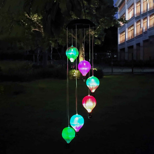 Hot Air Balloon Solar Lantern Waterproof,Solar-Powered Wind Chimes for Garden,Hot Air Balloon Solars Lights Outdoor,Hanging Camping Light Colorful Changing for Patio,Backyard,Lawn,Porch,Garden