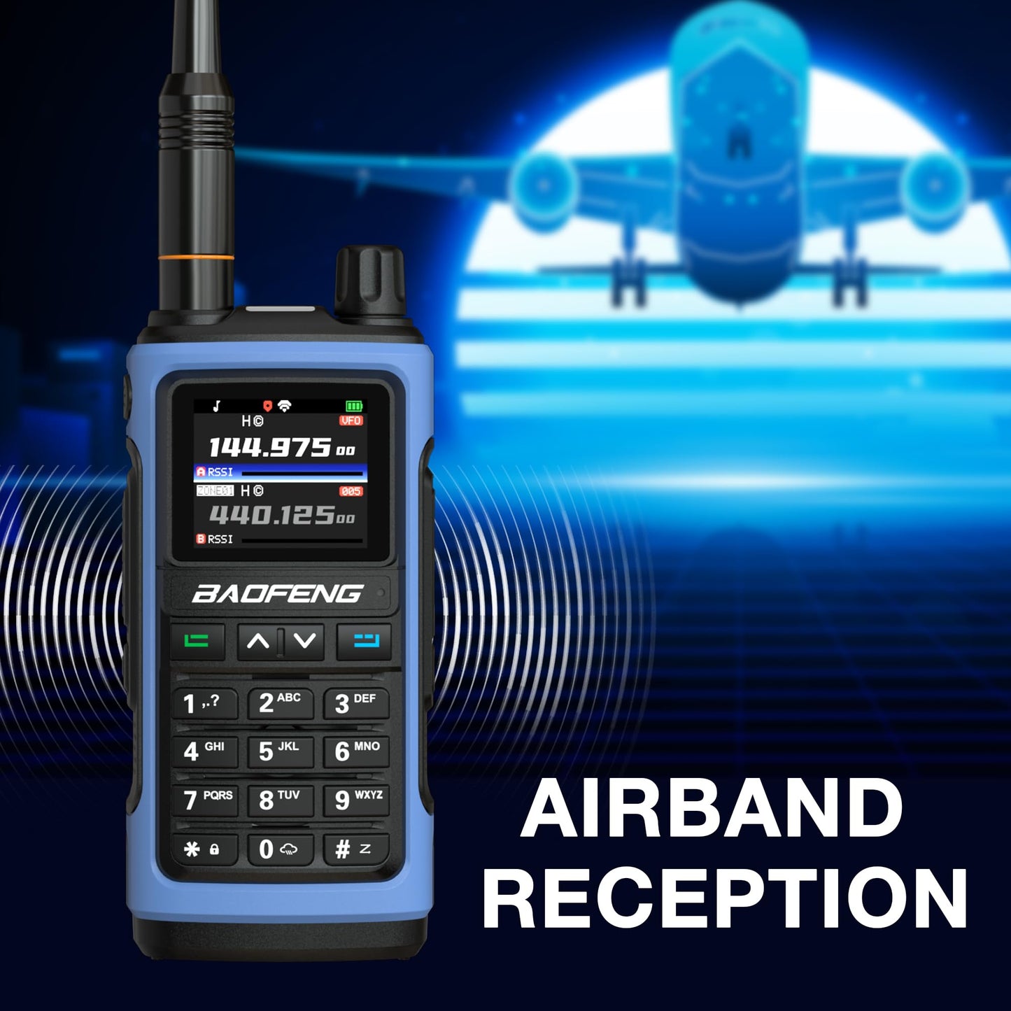 BAOFENG UV-7B Handheld Ham Radio, Chirp & Wireless APP Programmable, UV FM Aviation NOAA Receiver, 1000 CHs 10 Zones, USB-C Port, Channel Copy, SOS Strobe, with Speaker Mic & Extra High Gain ANT