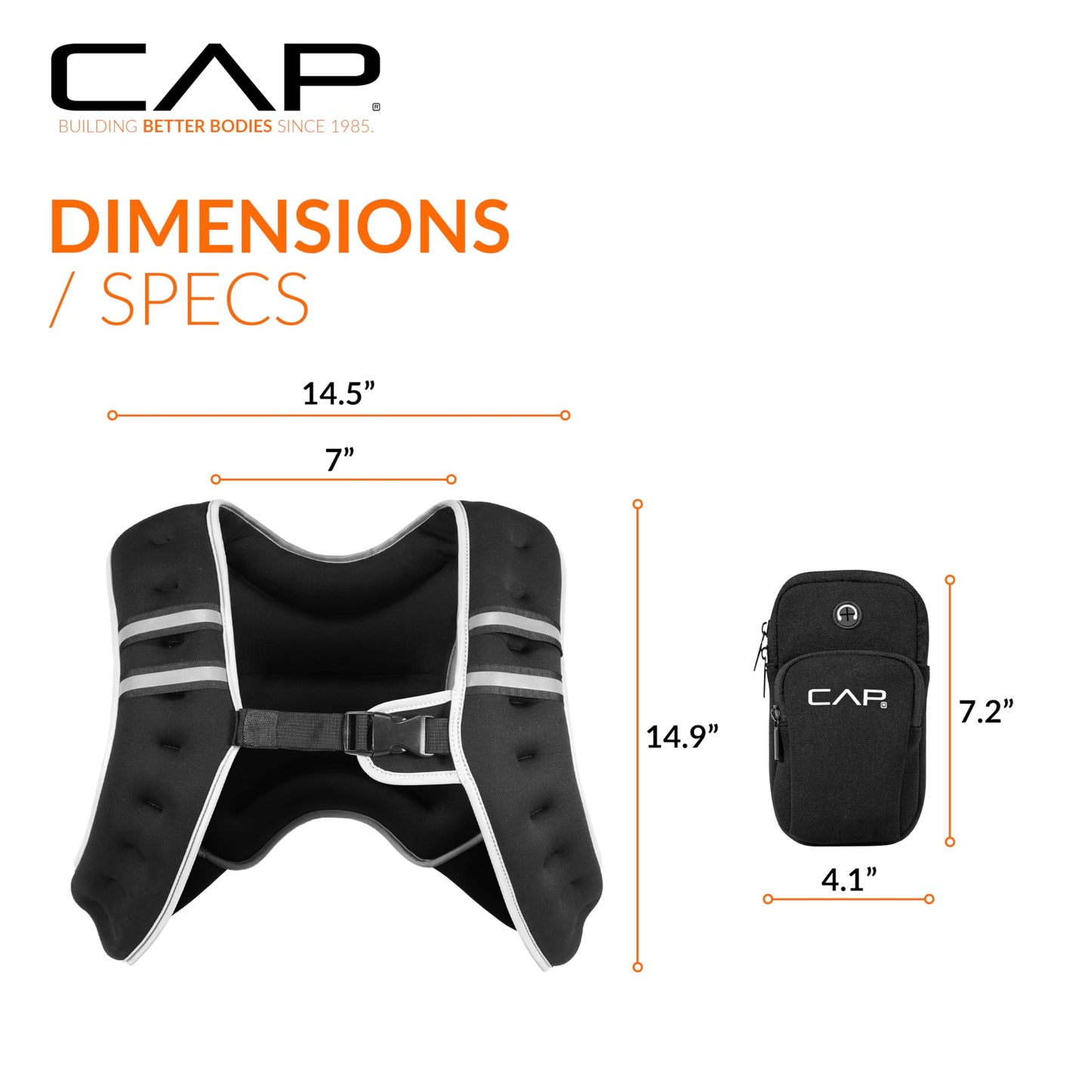 CAP 12lb Reflective Weighted Vest for Walking, Running & Workouts, Blue