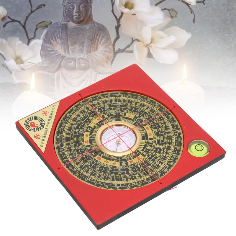 Miskall Feng Shui Compass, Chinese Feng Shui Luo Pan Tool Ancient Compass Good Luck Survey Geomantic Omen Exorcise Evil Spirits Geomantic