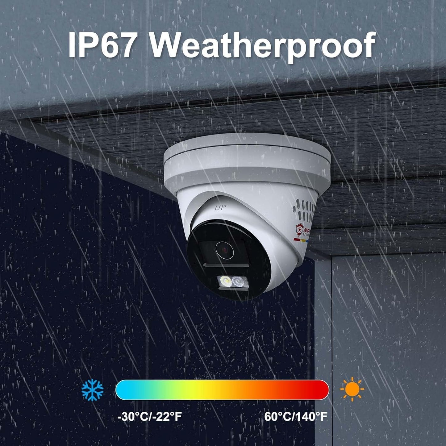 Anpviz 8MP IP PoE Camera, Strobe Light and Audio Alarm, Metal Turret 4K Security Camera Outdoor, 2 Way Audio, Smart Color Night Vision, Human/Vehicle Detection, IP67 Waterproof, 2.8mm Lens (H Series)