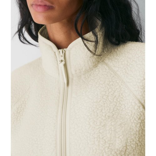 Hixiaohe Womens Fuzzy Fleece Jacket Fall Winter Warm Long Sleeve Sherpa Coats Casual Full Zip Up Outerwear with Pockets(Beige,M)