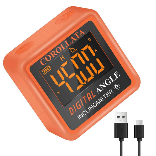 Mini Digital Angle Finder Gauge - Magnetic Torpedo Level Tool with LCD Display Precision Protractor for Table Saw, Miter，Pipes, Inclinometer Pocket Wood Working Measuring