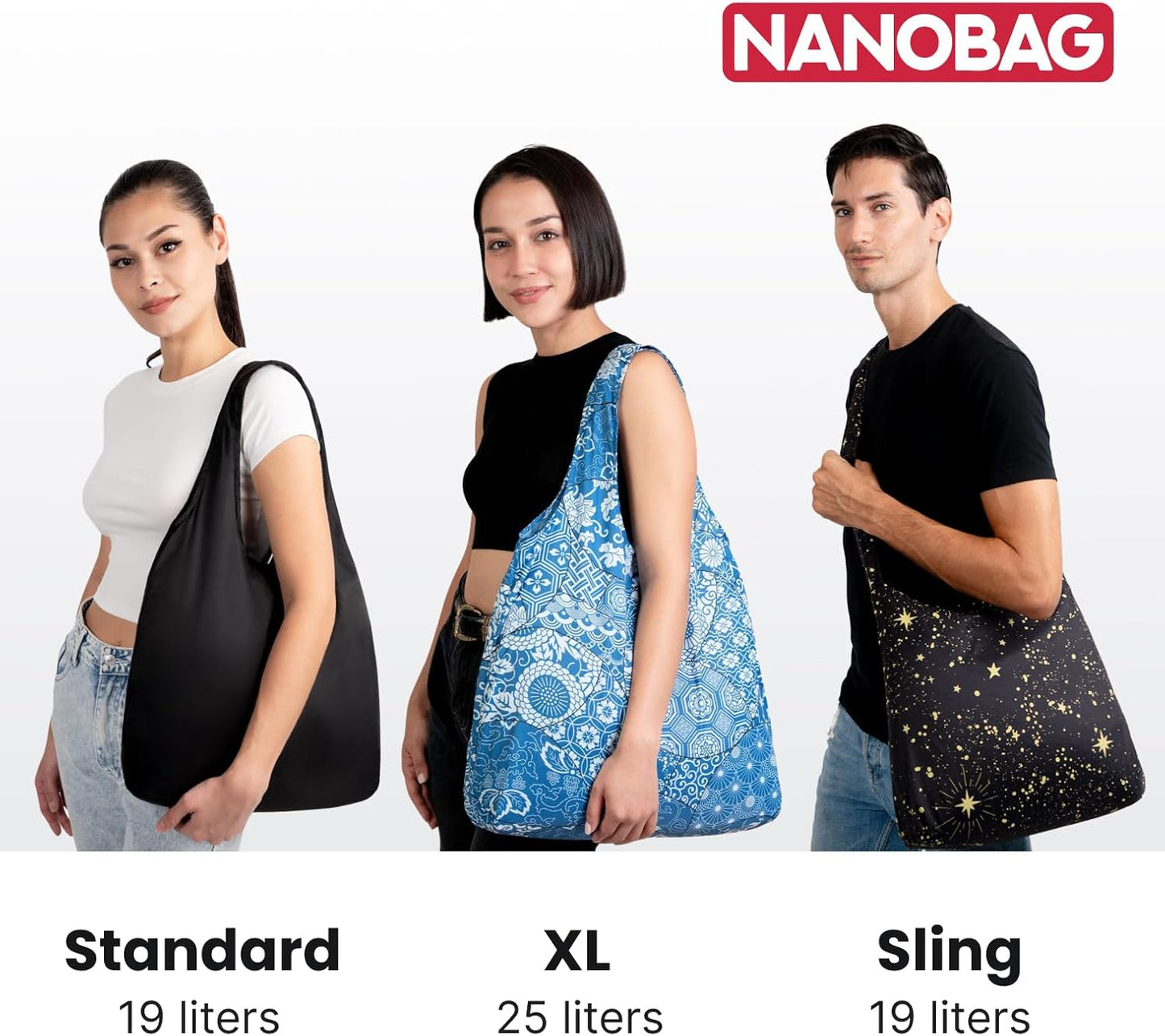 Nanobag Sling - Ultralight Crossbody Bag for Travel, Shopping & Everyday Use | Packable Design