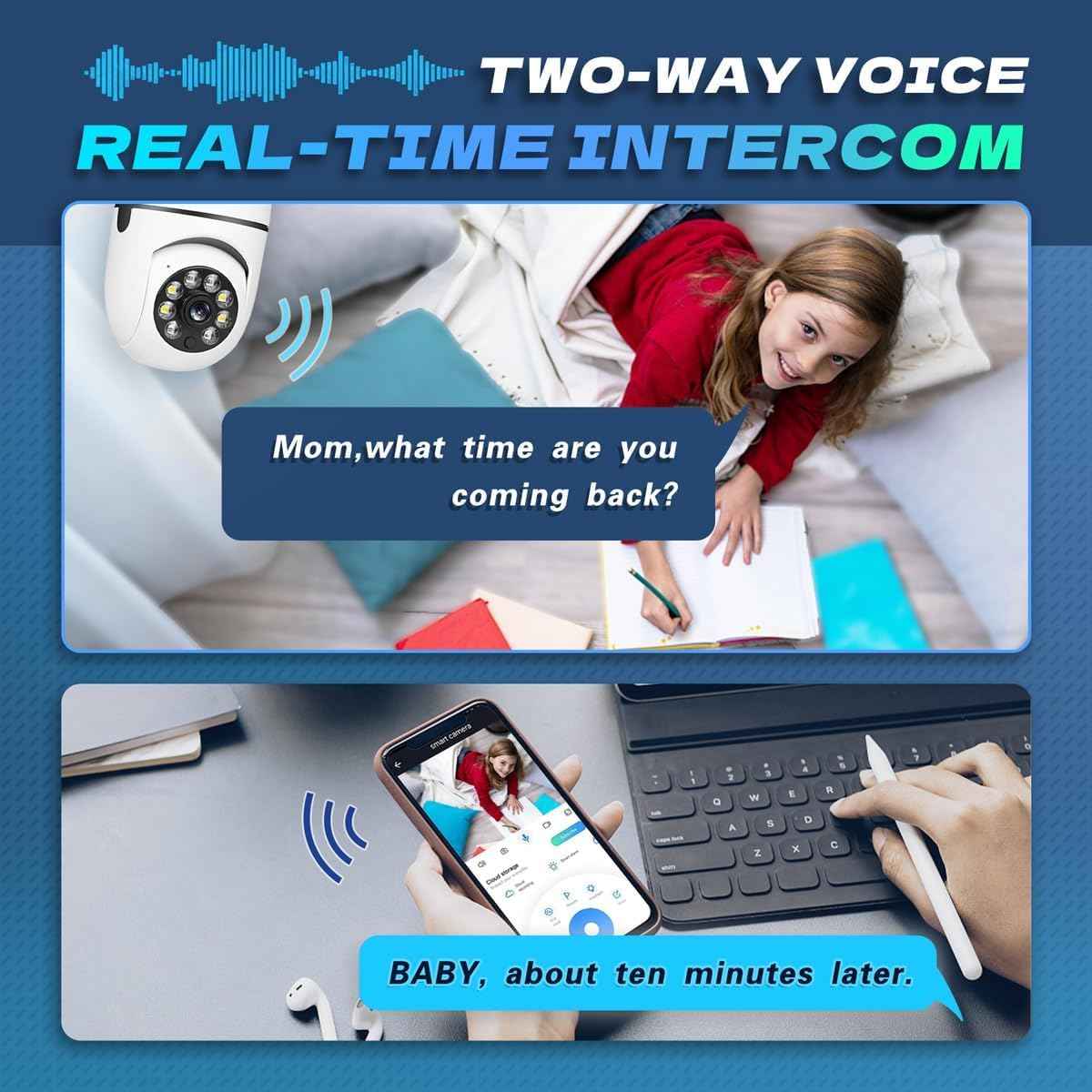 2K / 4MP Light Bulb Security Camera Outdoor Waterproof, 2.4GHz Wireless WiFi Light Socket Camera for Home Secuity with Motion Detection and Alarm, Color Night Vision (IK500)