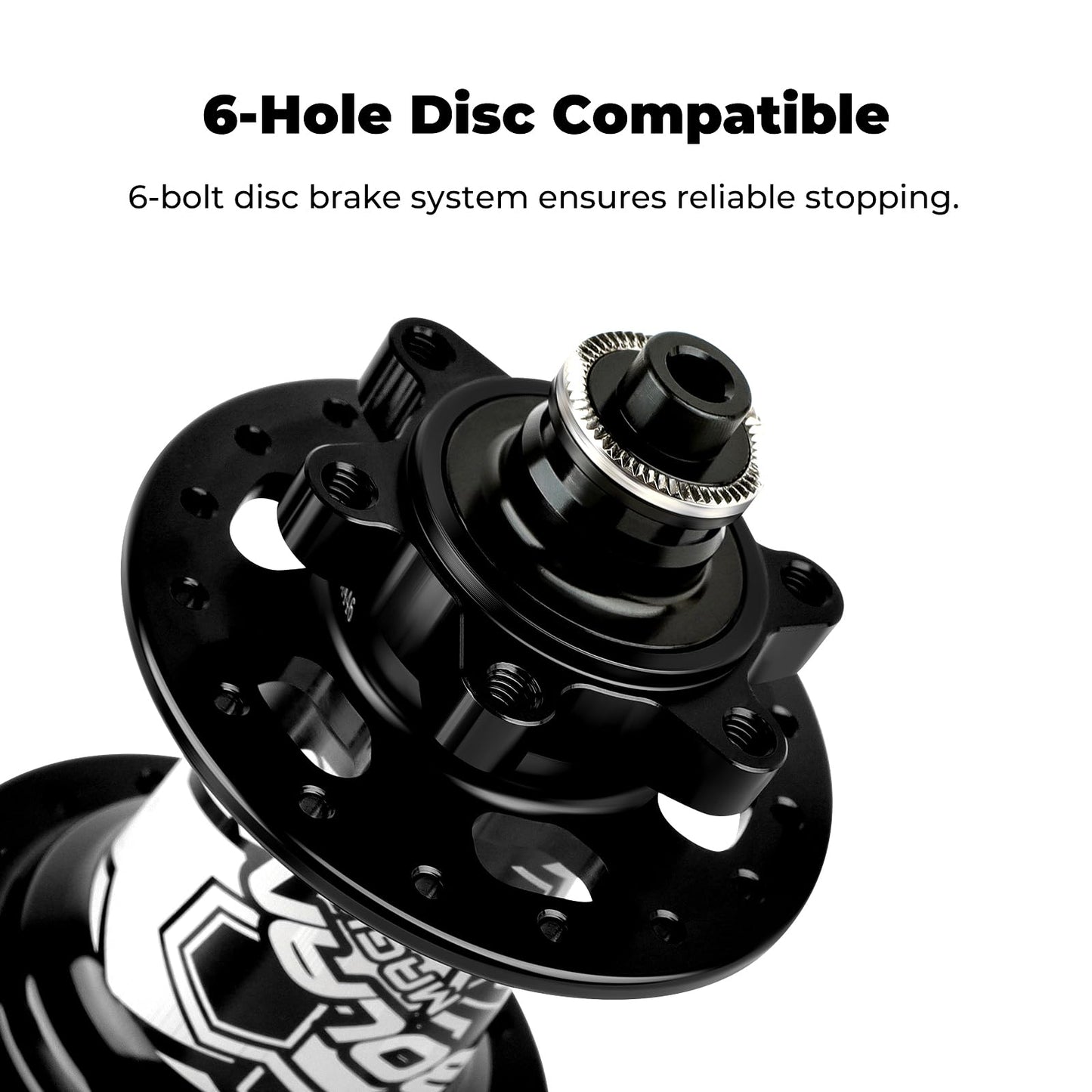 VIARON X7 MTB Bike Hub Disc Brake Hubs Front Rear HG 8/9/10/11/12 Speed+Quick Release Lever 6 Claws 32 Holes 108 Clicks (Black)