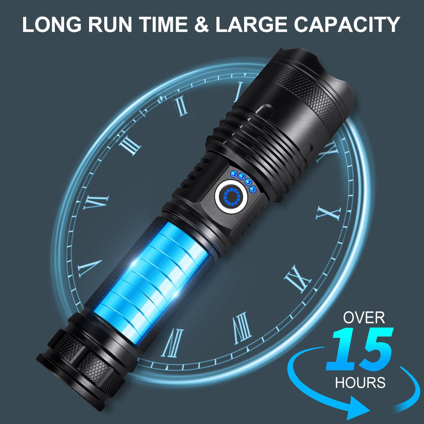 Alicegirl Rechargeable Flashlights 99000 High Lumens 2 Pack, Led Super Bright Flashlight with 5 Modes & IPX7 Waterproof, 15H Running Time, High Powered Flash Light for Home Camping Home Emergencies
