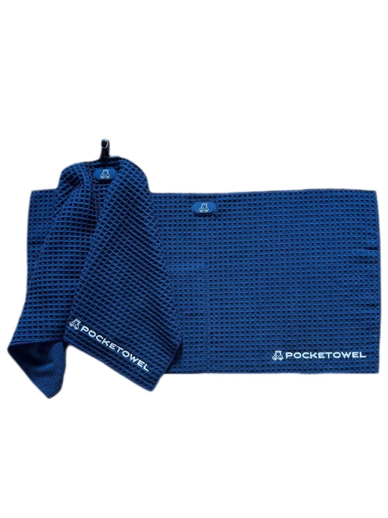 Pocketowel Magnetic Kitchen Towel Large 31"x 16.3" | Premium Microfiber Waffle 500gsm | Strong Magnet | Wipe Pocket for Mitten Storage | Golf Themed