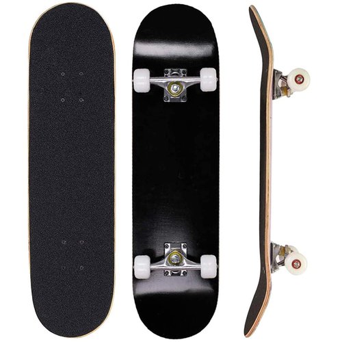 Sumeber Standard Skateboards for Beginners Kids Boys Girls Youths Adults Starter-Complete Skate Boards 31''x 8'' Maple Wood Skateboard (All Black)