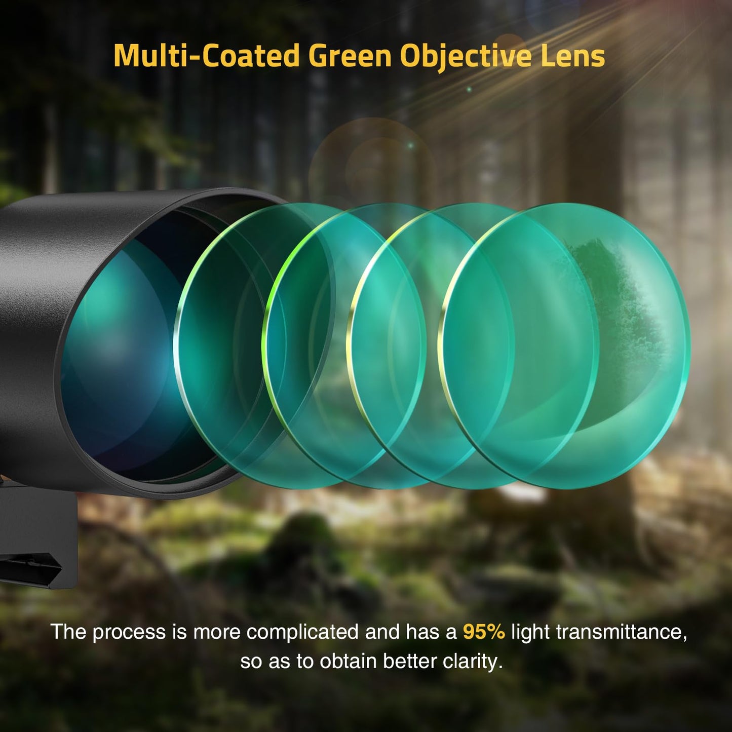 CVLIFE 2.5-10x40e Red & Green Illuminated Scope with 20mm Mount