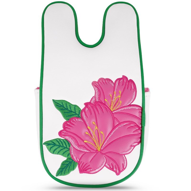 DF3 Putter Cover Magnetic Closure Azalea Embroidery Putter Headcover White/Pink