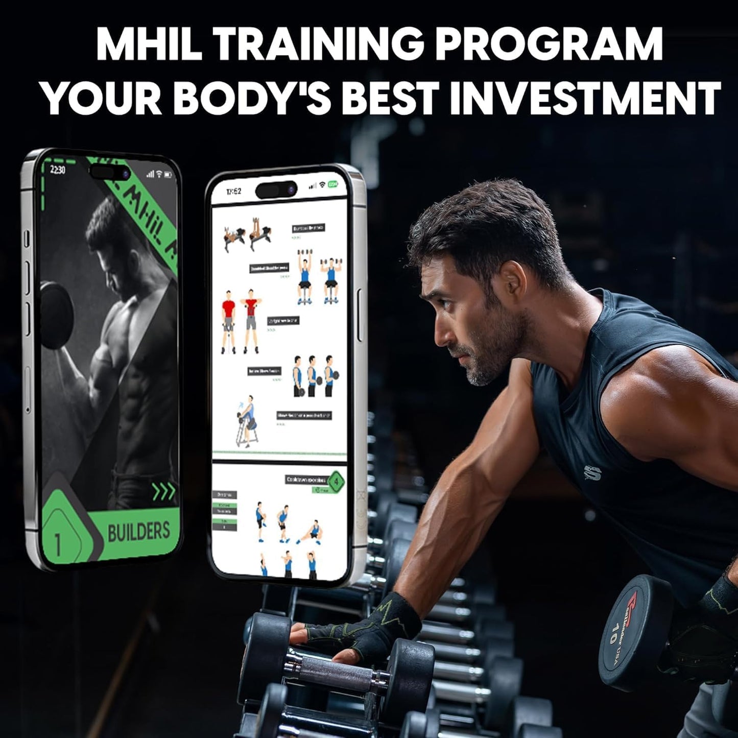 MhIL Workout Gloves for Men - Comfortable Gym Gloves with Enhanced Grip & Wrist Support for Weight Lifting