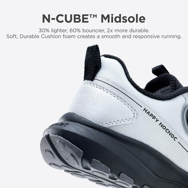 HAPPY NOCNOC All‑MAX Kids Shoes, Boys Girls 3‑Layer Durable Breathable Mesh Running Sneakers, High‑Rebound Cushion Athletic Casual Shoes for Sports & School