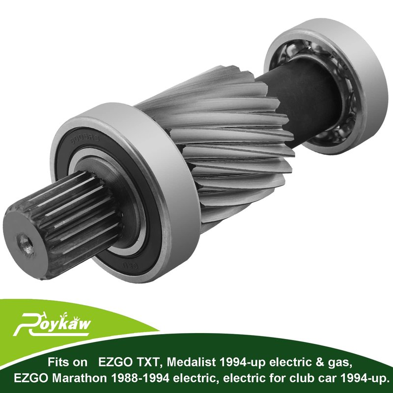 Roykaw Golf Cart Input Shaft Kit for EZGO Marathon/TXT/Medalist 1988-1990 & 1994-Up Electric Models, 19 Splines/21 Tooth, 1.5" Diameter Gear, Replaces OEM # 26926-G01, 26926G01, 28095G01, 612556
