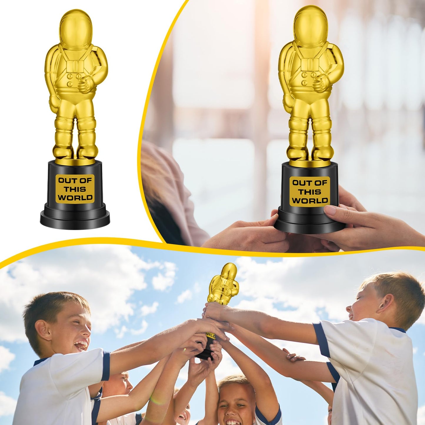Tondiamo Trophy Celebrate the Top Award 6 Inch Tall Plastic MVP Funny Game Trophy and Awards for Employees Boss Custom Competition Gifts(Astronaut)