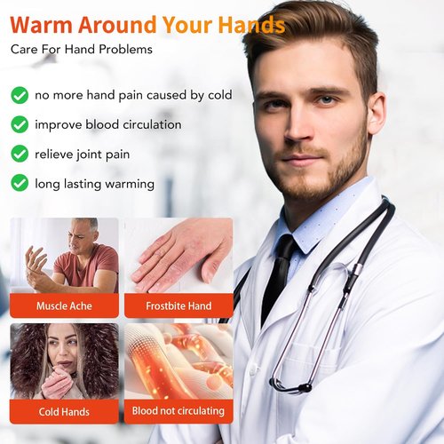 RARE SPACE Heated Gloves for Men Women -7.4V Fast Heating, Waterproof & Upgrade Non-Slip Electric Heating Glove for Motorcycling, Hunting, Skiing, Outdoor Work (Large)
