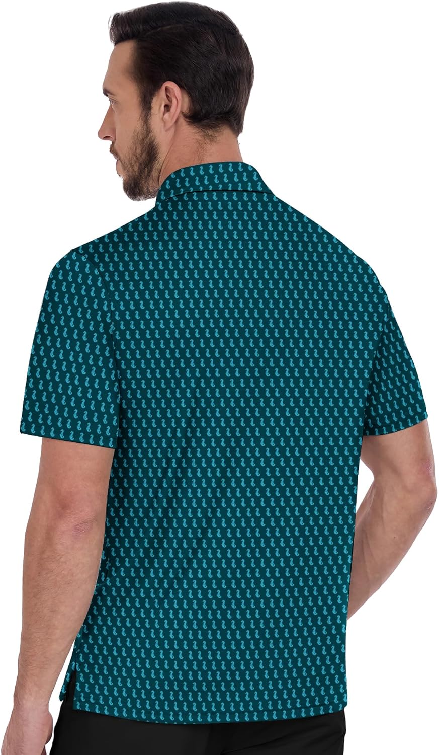 ZITY Men's Golf Polo Shirt - Short Sleeve Performance Moisture-Wicking with Stylish Print Patterns