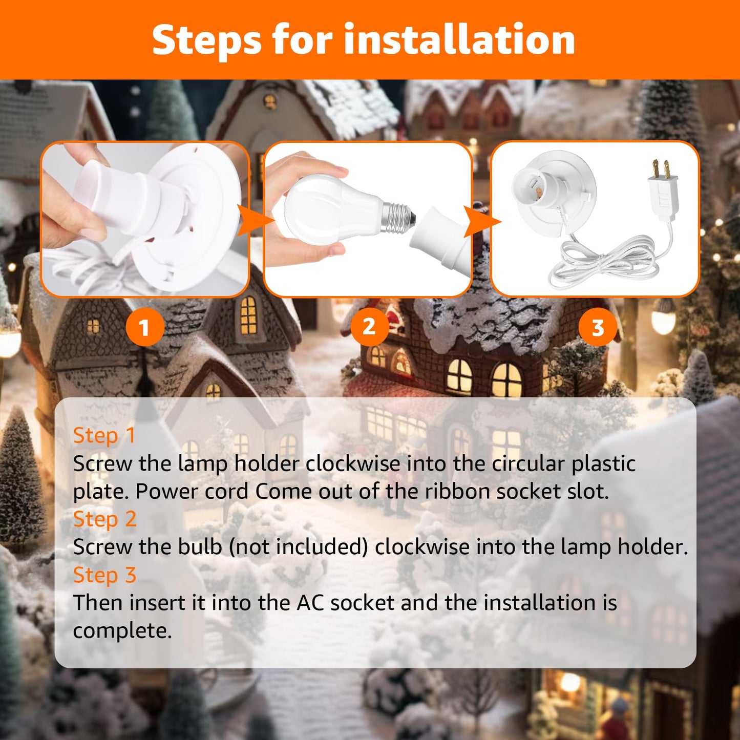 Norward 2 Set Blow Mold Light Kit Replacement, E27 E26 Bulb Cord Kit for Halloween,Christmas,Salt Lamp,Craft Indoor Outdoor Decorations,Salt Lamp Base with Fuse Plug