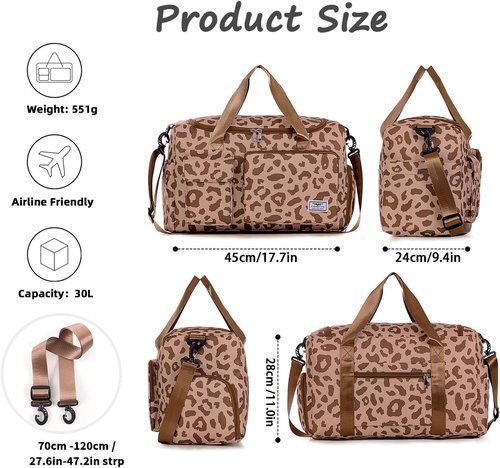 FIORETTO Women's Gym Duffle Bag - 30L Capacity with Shoe Compartment | Perfect for Travel & Sports